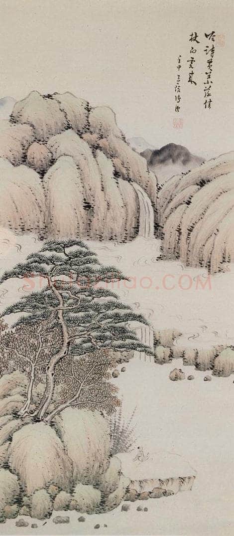 1932年 溥心畲 《山水清吟》 书画作品