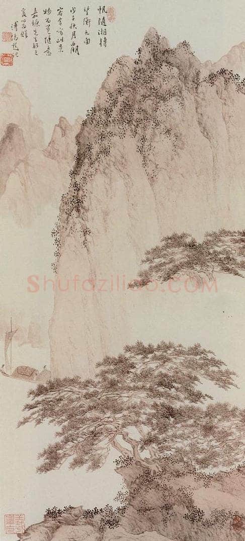1948年 溥心畲 《湘帆图》 书画作品