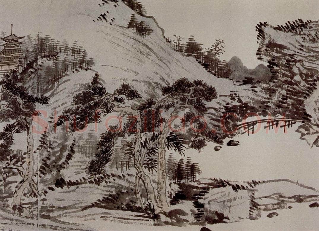 1949年 溥心畲 《临文五峰山水卷》 书画作品