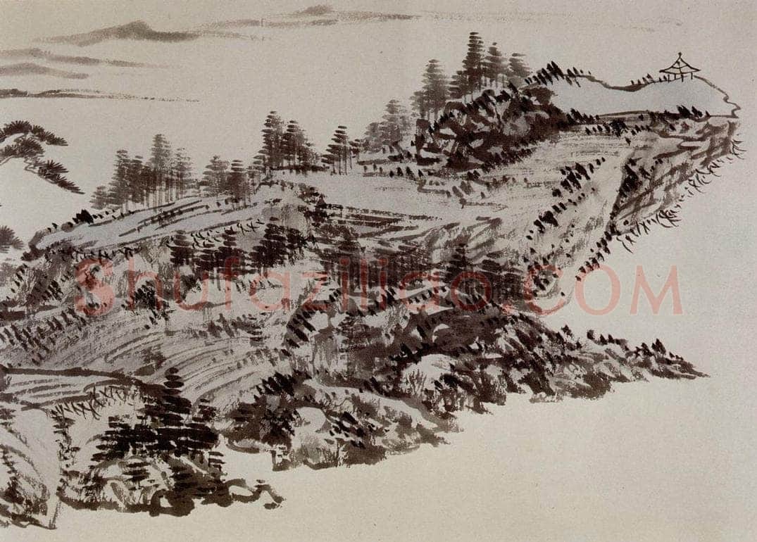 1949年 溥心畲 《临文五峰山水卷》 书画作品