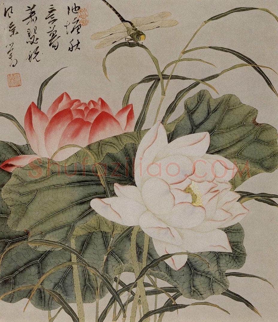  溥心畲 《池塘秋意》 书画作品