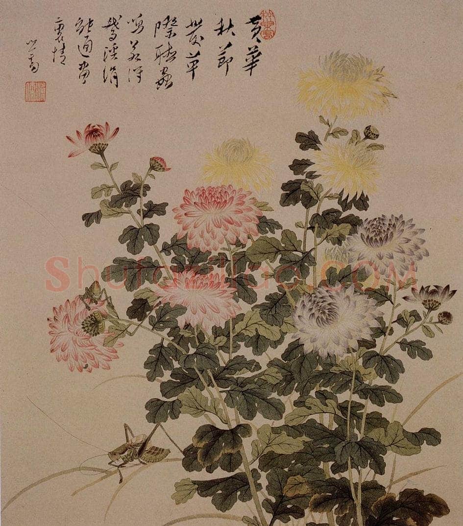 溥心畲 《黄华秋节》 书画作品