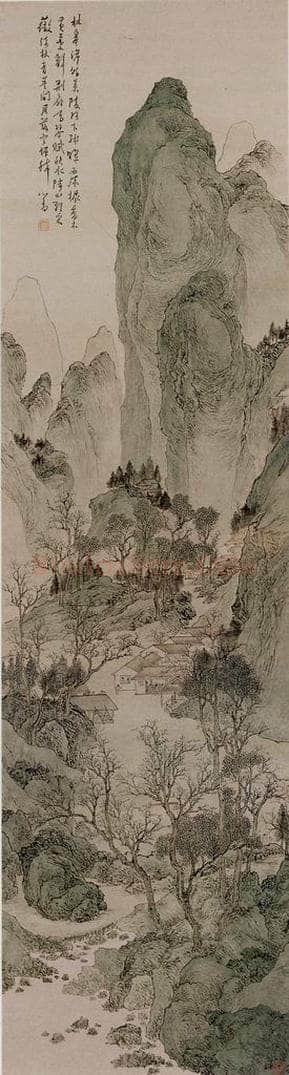  溥心畲 《林皋秋寂》 书画作品