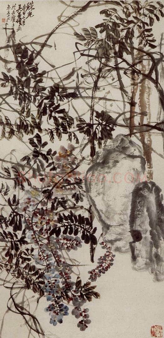 民国 吴昌硕 《紫藤》 书画作品