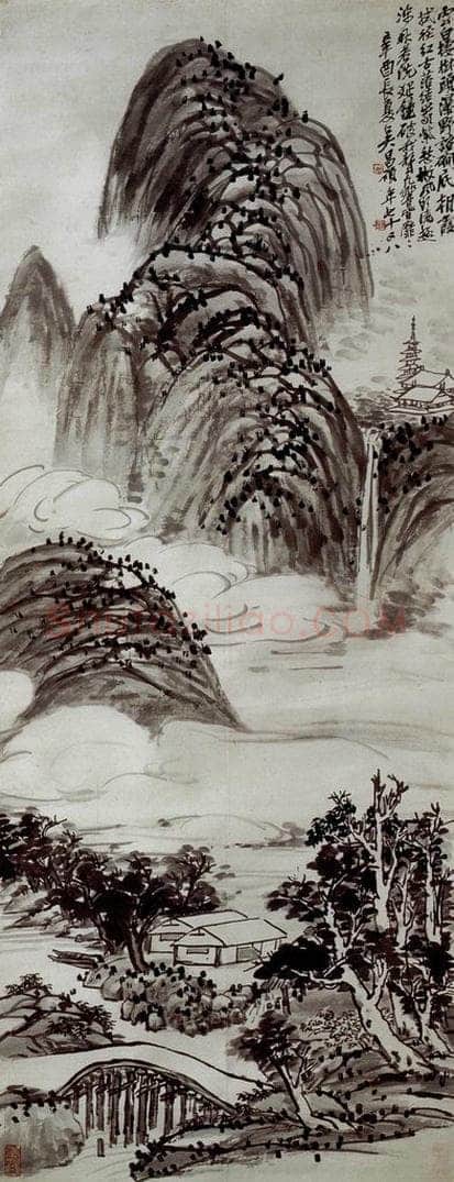 民国 吴昌硕 《山水》 书画作品