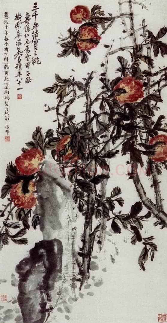 民国 吴昌硕 《桃实图》 书画作品