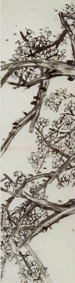 民国 吴昌硕 《绿梅通景屏》 书画作品