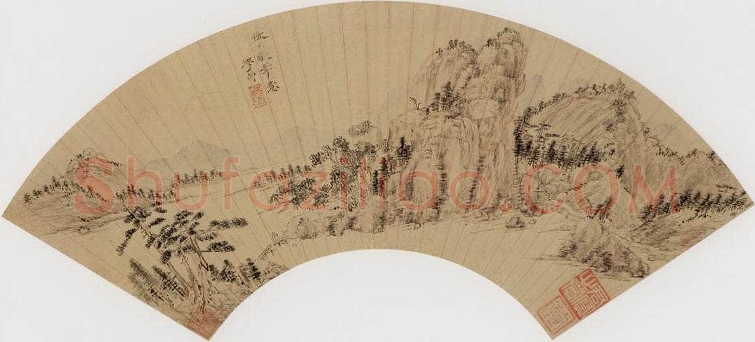 清代 张学曾 《山水图》 书画作品