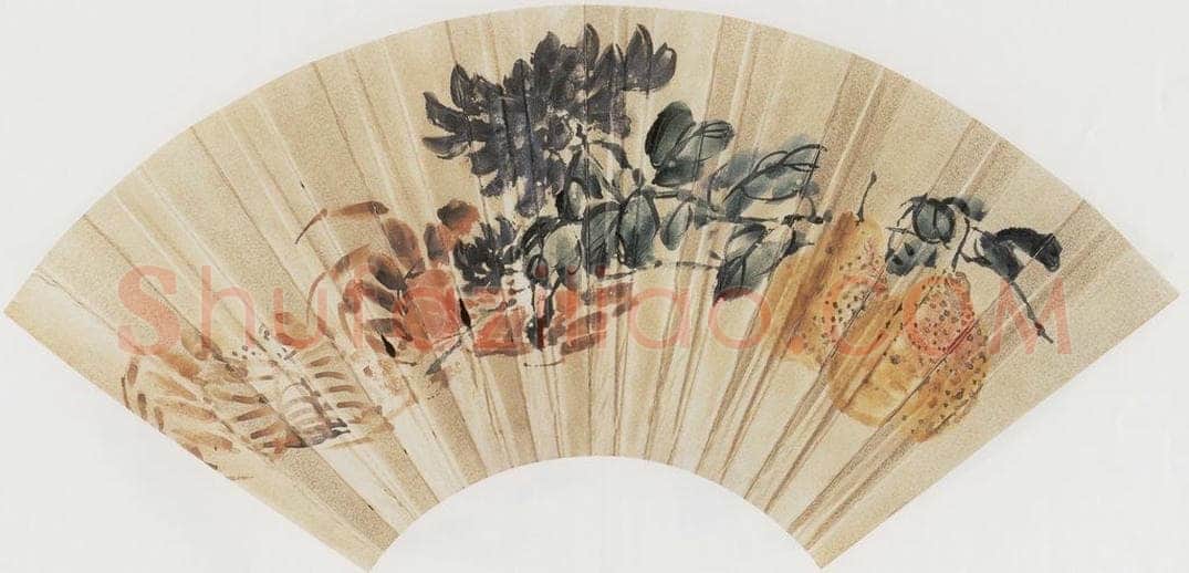 无纪年 陈师曾 《菊蟹扇面》 书画作品
