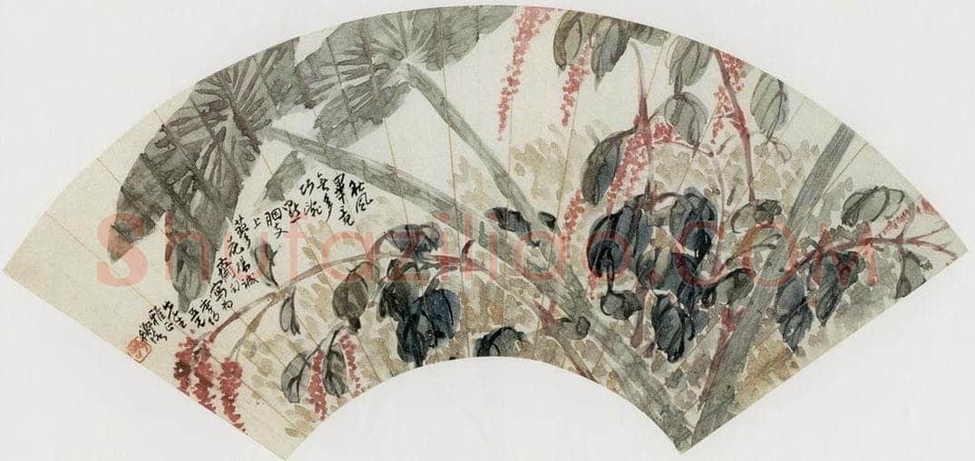 无纪年 陈师曾 《花卉扇面》 书画作品
