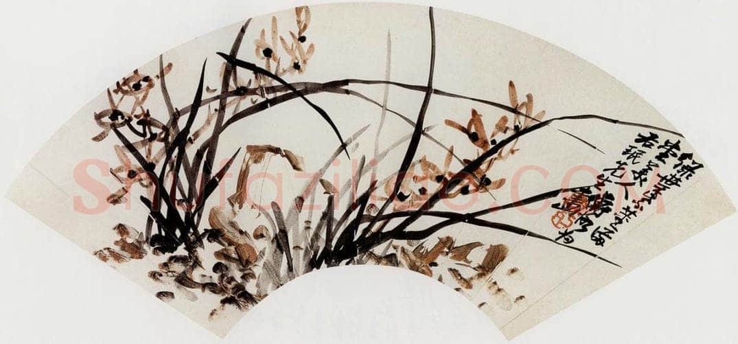 无纪年 陈师曾 《兰花扇面》 书画作品