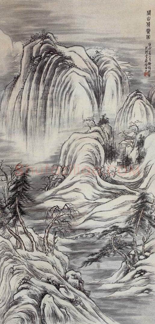 1920年 陈师曾 《关山积雪图》 书画作品
