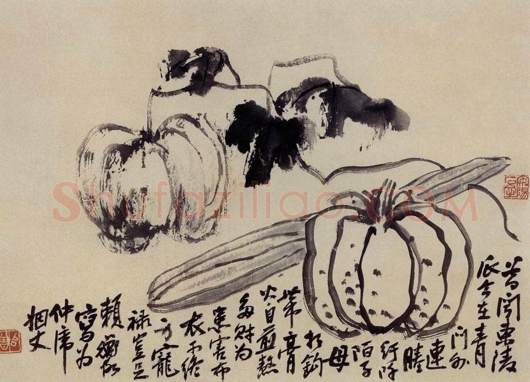无纪年 陈师曾 《墨瓜图》 书画作品