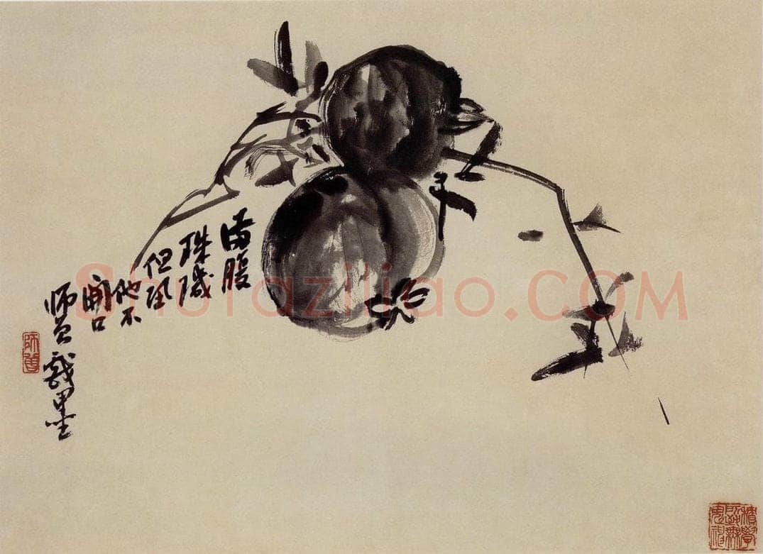 无纪年 陈师曾 《墨石榴》 书画作品