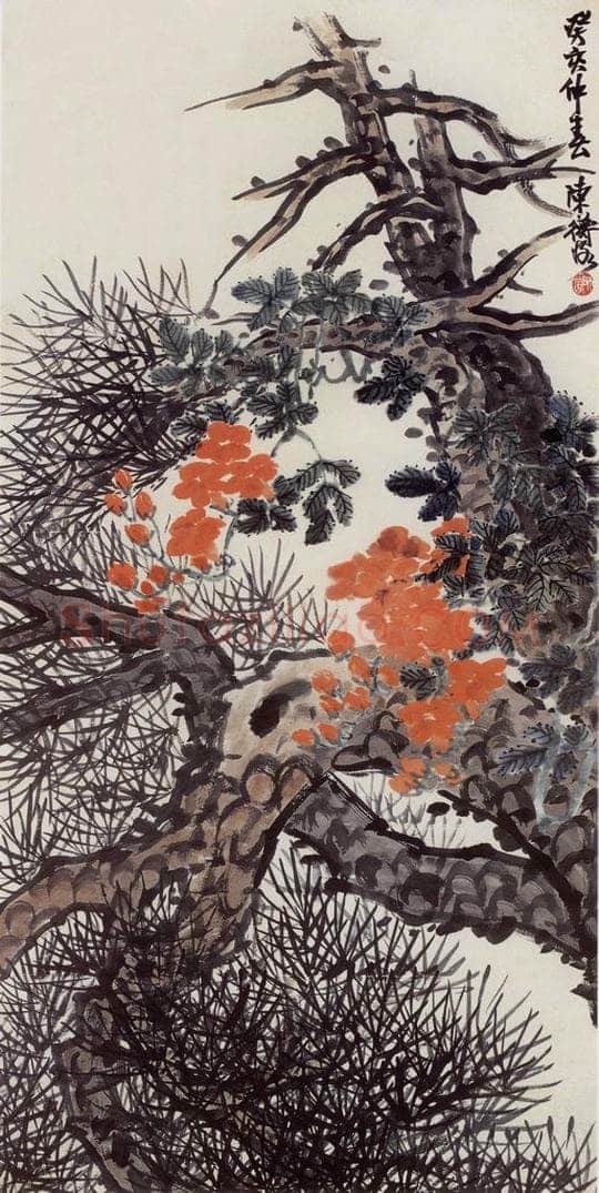 1923年 陈师曾 《青松凌霄》 书画作品
