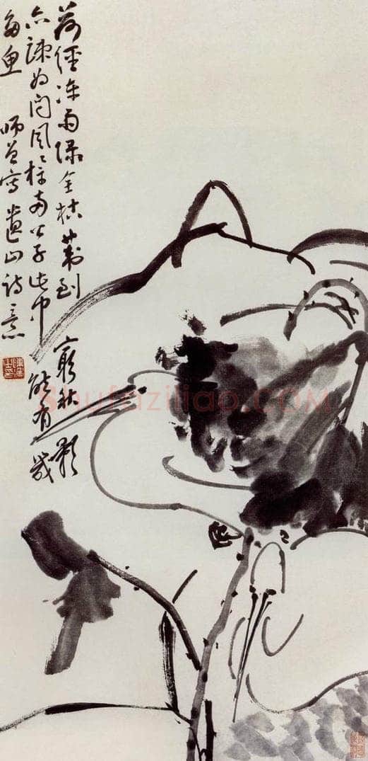 无纪年 陈师曾 《荷塘双鹭》 书画作品