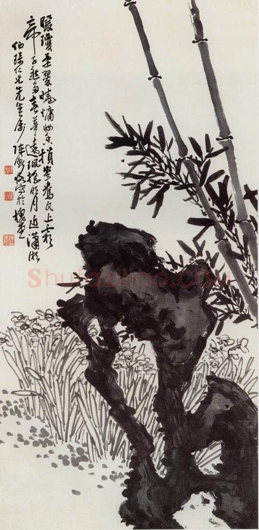 无纪年 陈师曾 《水仙竹石》 书画作品