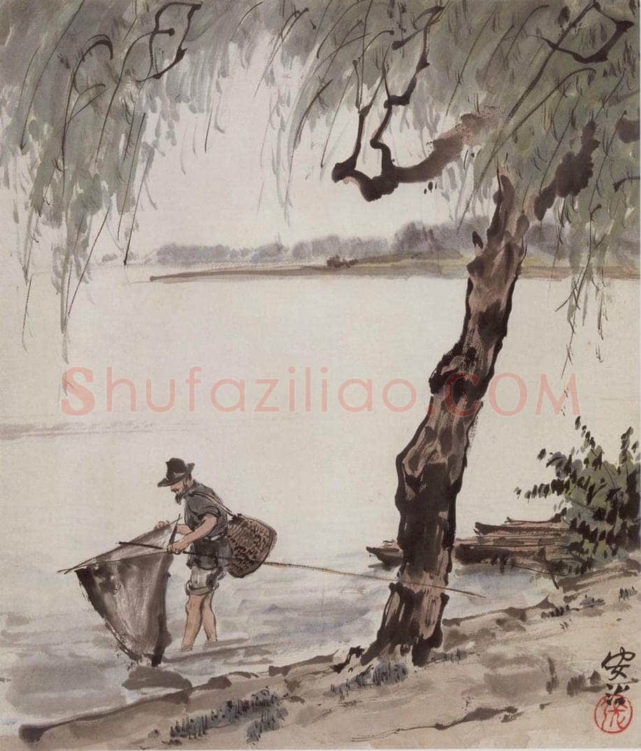 1957年 张安治 湖上清晨 书画作品
