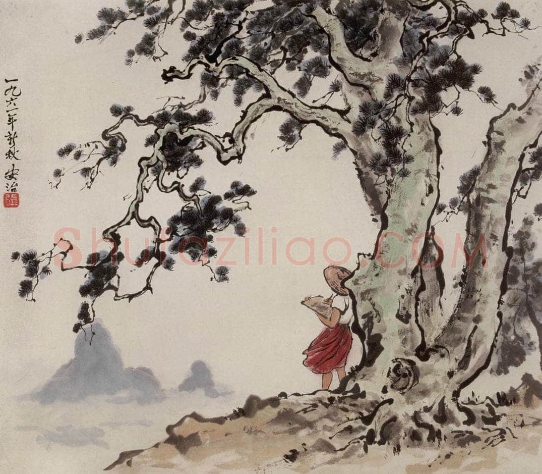 1961年 张安治 白皮松 书画作品