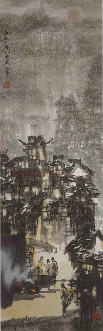2000年 徐希 《山城夜》 书画作品
