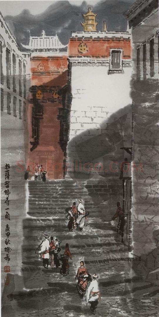 1980年 徐希 《拉萨哲蚌寺一角》 书画作品