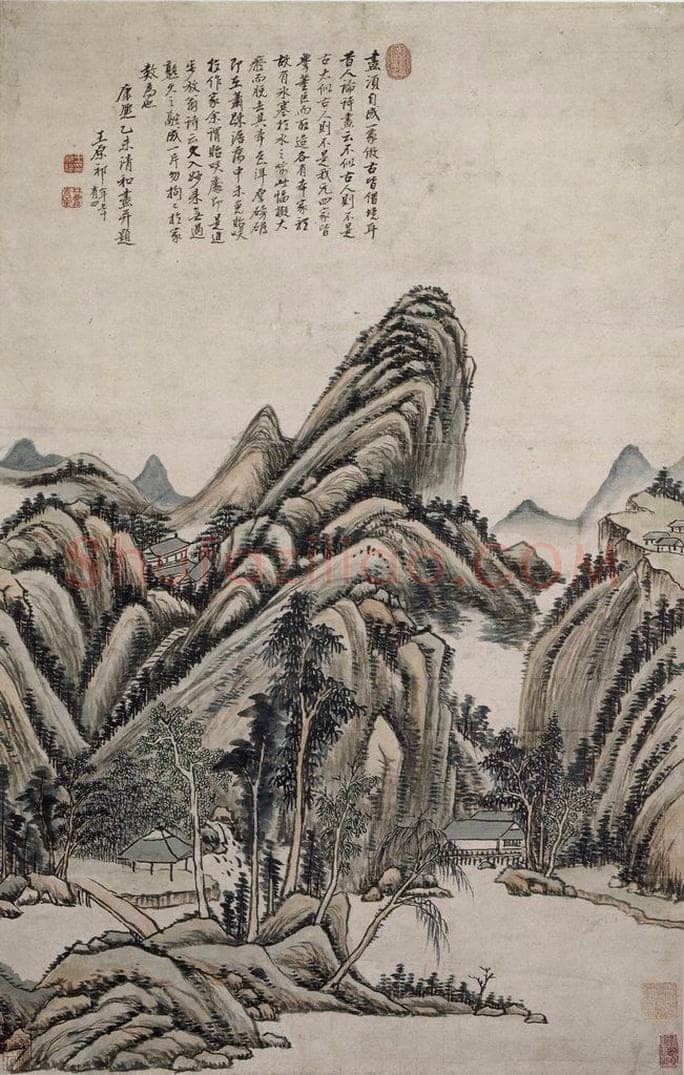清 王原祁 《王原祁山水图轴》 书画作品