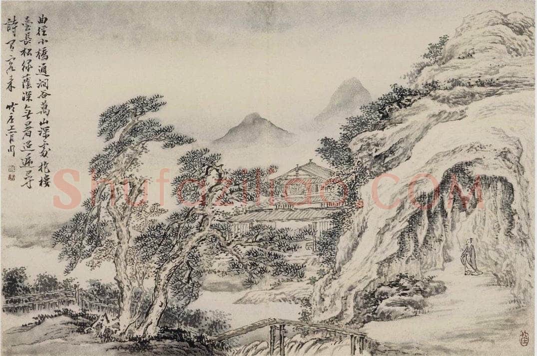清 上官周 《上官周诗画图册》 书画作品