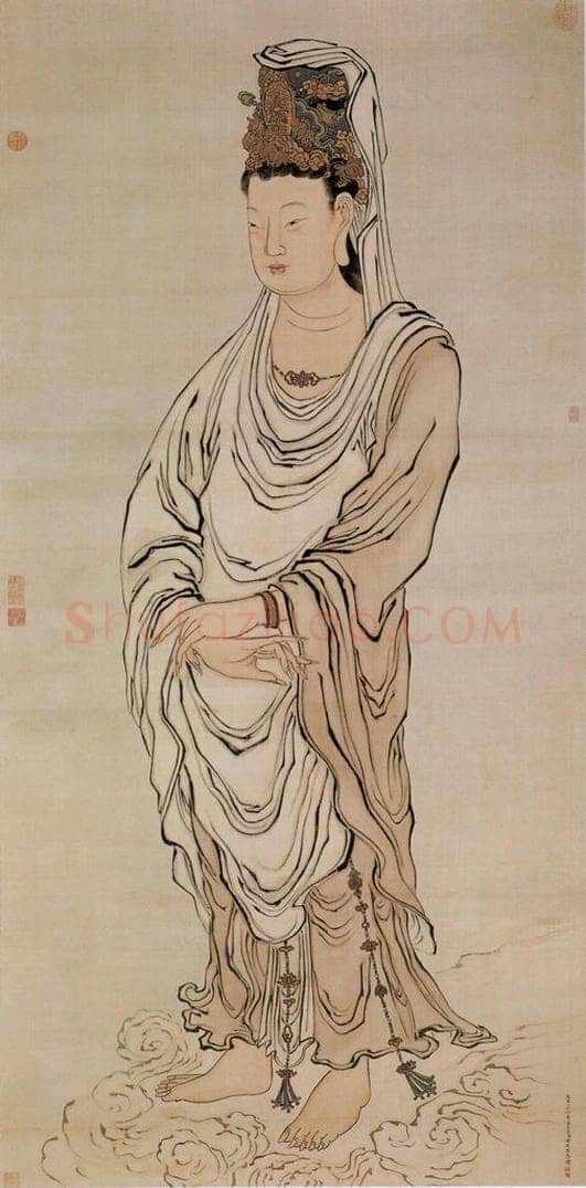 清 金廷标 《金廷标大士图轴》 书画作品