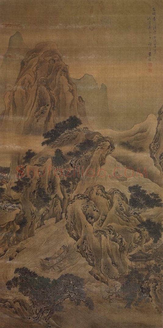 清 袁江 《袁江出峡图轴》 书画作品