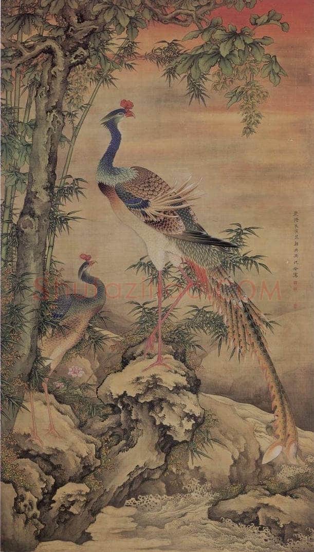 清 沈铨 《沈铨丹凤朝阳图轴》 书画作品