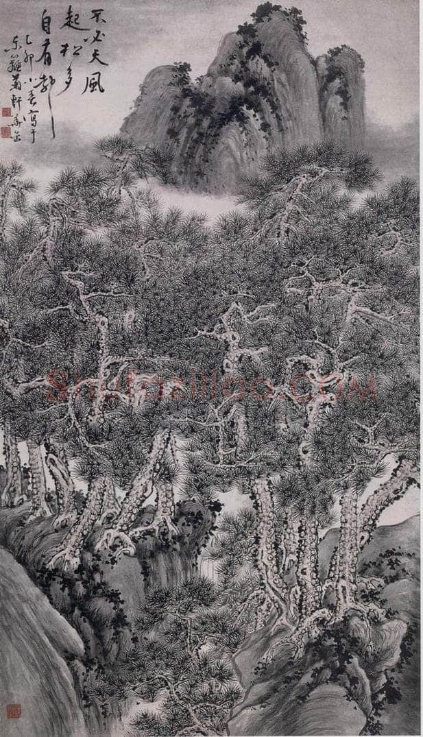 清 华嵒 《华嵒万壑松风图轴》 书画作品