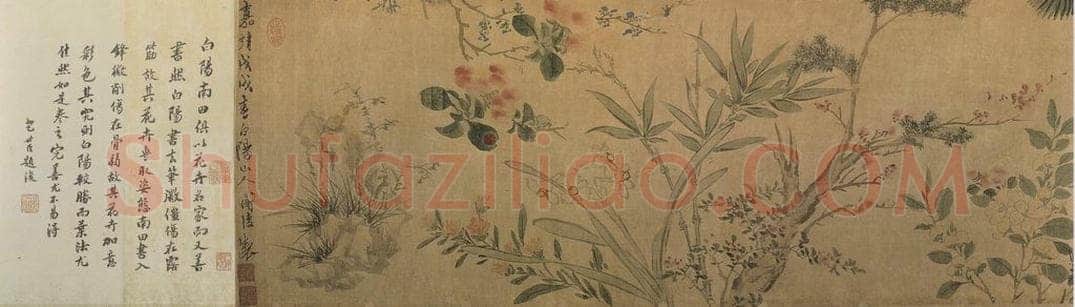 明 陈淳 《陈淳百花图卷》 书画作品