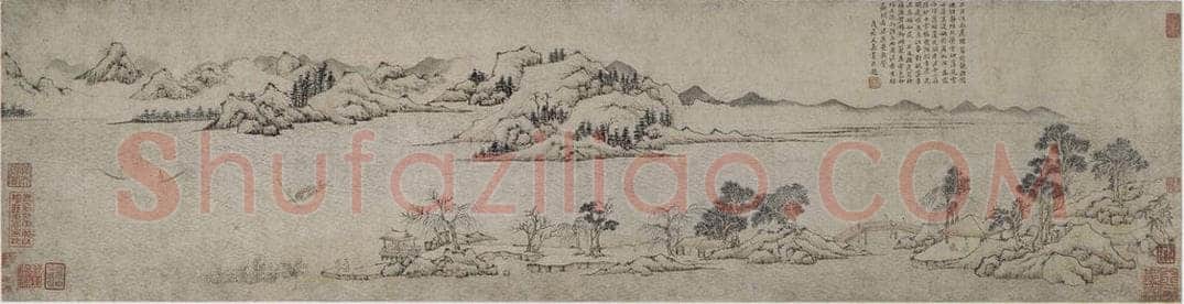 明 文嘉 《文嘉江南春色图卷》 书画作品