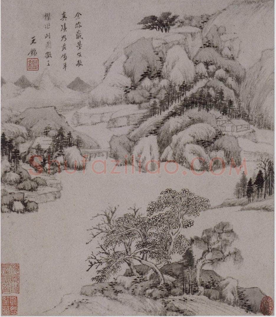 清 王鑑 《王鑑仿宋元山水图册》 书画作品