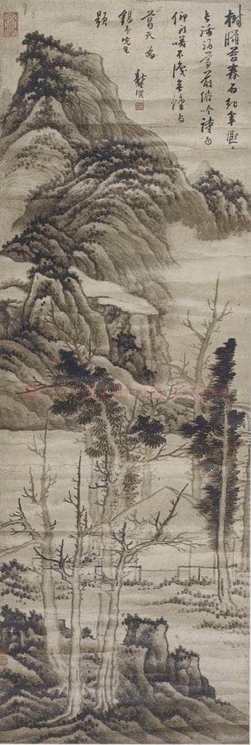 清 龚贤 《龚贤春山图轴》 书画作品
