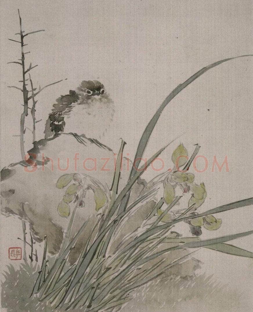 清 任薰 《任薰翎毛花卉图册》 书画作品