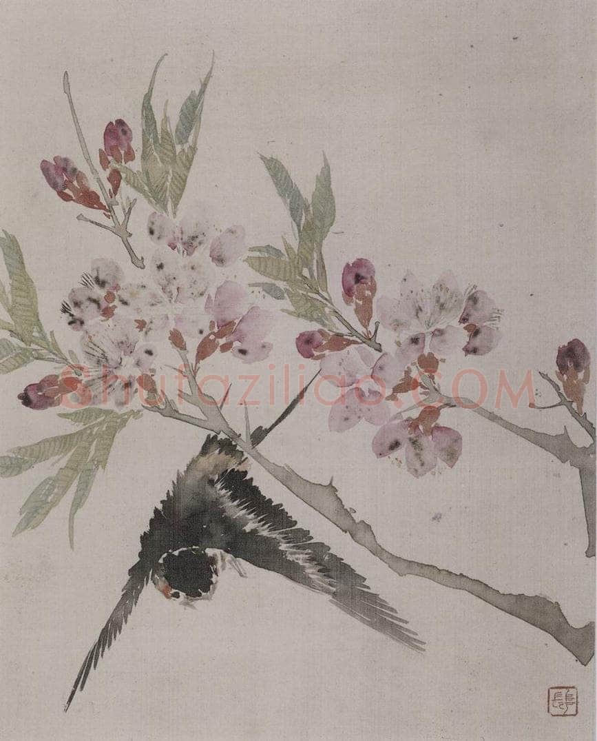 清 任薰 《任薰翎毛花卉图册》 书画作品