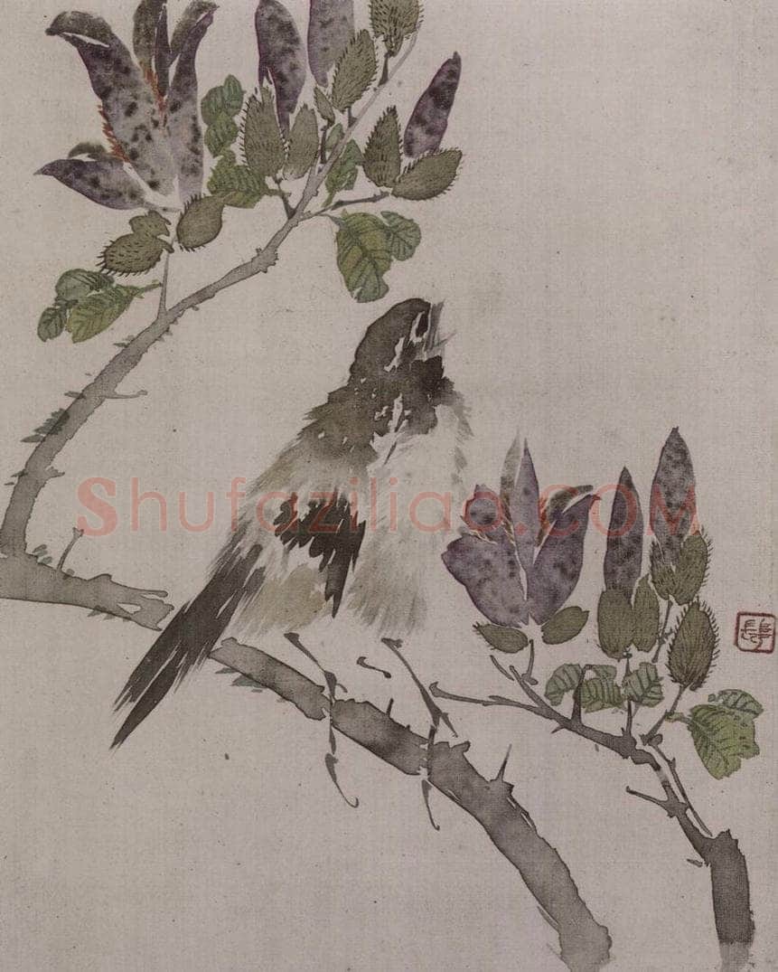 清 任薰 《任薰翎毛花卉图册》 书画作品