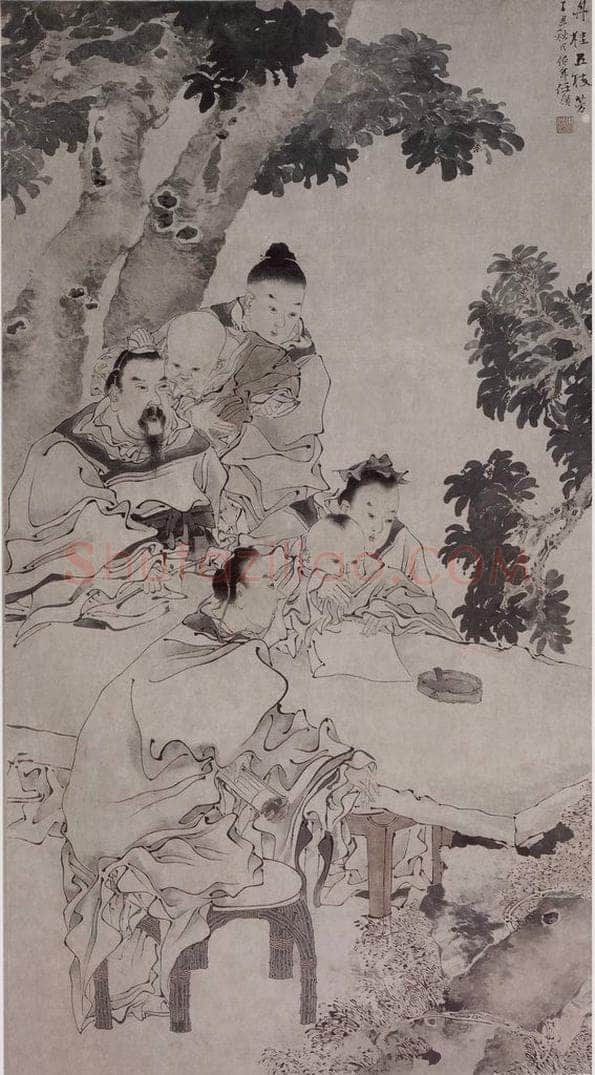 清 任颐 《任颐人物图屏》 书画作品