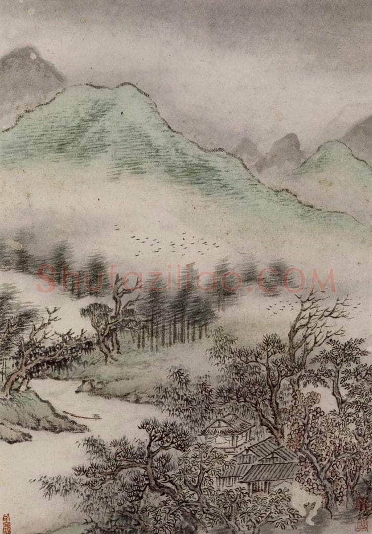 清 周笠 《周笠山水图册》 书画作品