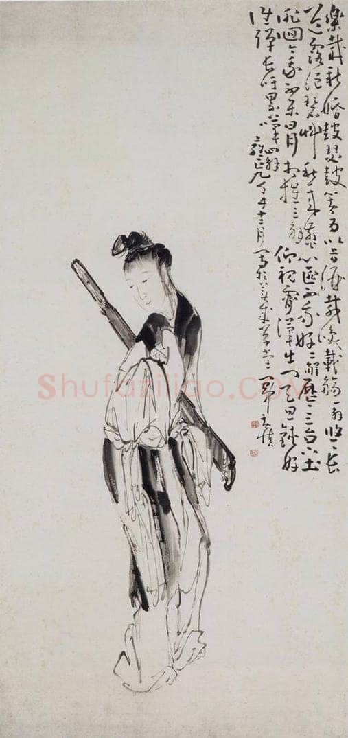 清 黄慎 《黄慎仕女图轴》 书画作品