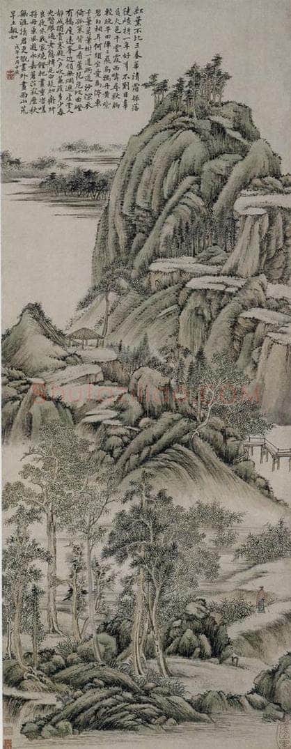 清 方士庶 《方士庶山水图轴》 书画作品
