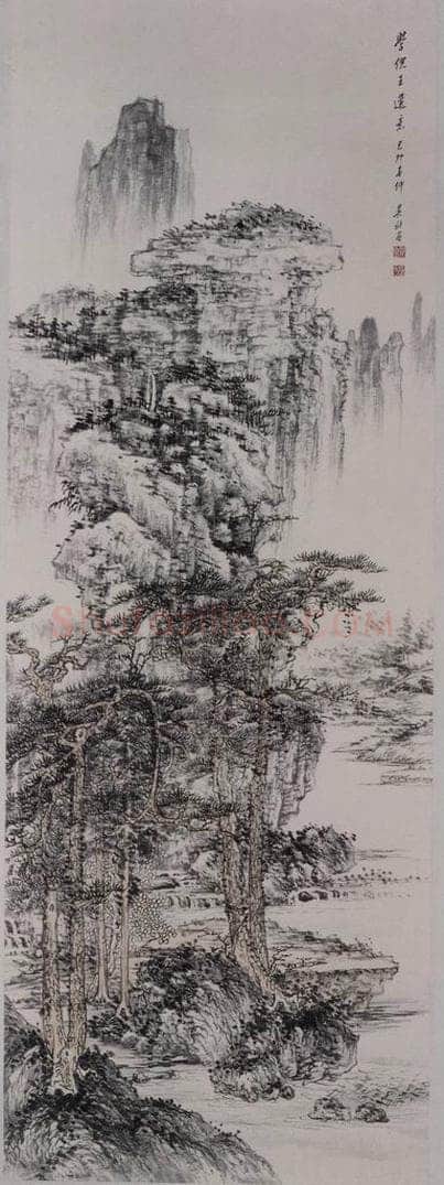 1939年 吴镜汀 《吴镜汀群松叠嶂图轴》 书画作品