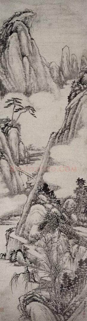 清 傅雯 《傅雯松岩幽居图轴》 书画作品