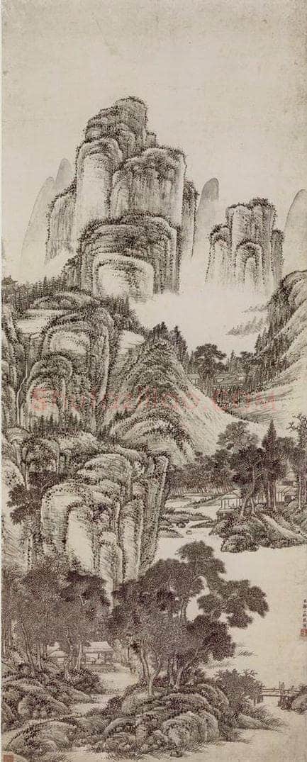 清 鄒一桂 《鄒一桂松竹山居图轴》 书画作品