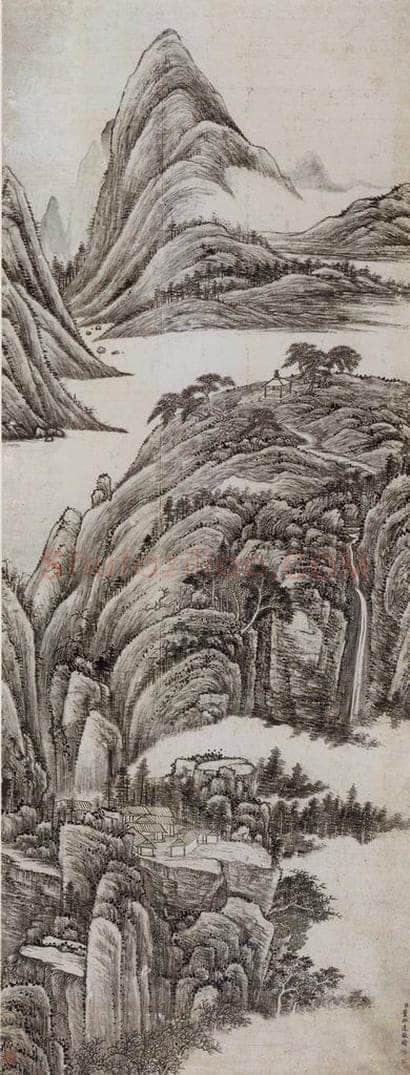 清 董邦达 《董邦达松亭飞瀑图轴》 书画作品