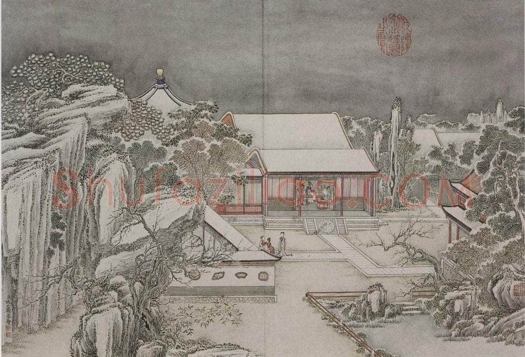 清 姚文瀚 《姚文瀚楼阁图轴》 书画作品