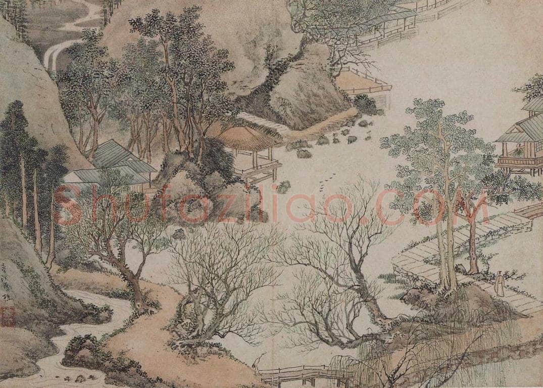 清 蔡嘉 《蔡嘉山水图册》 书画作品