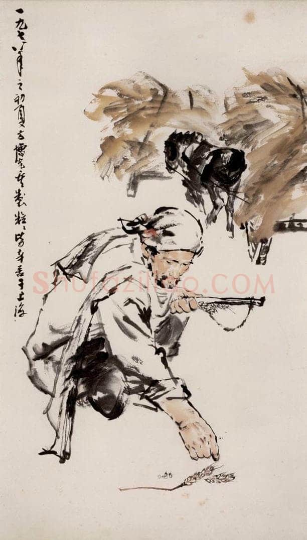 1955年 方增先 《粒粒皆辛苦》 书画作品