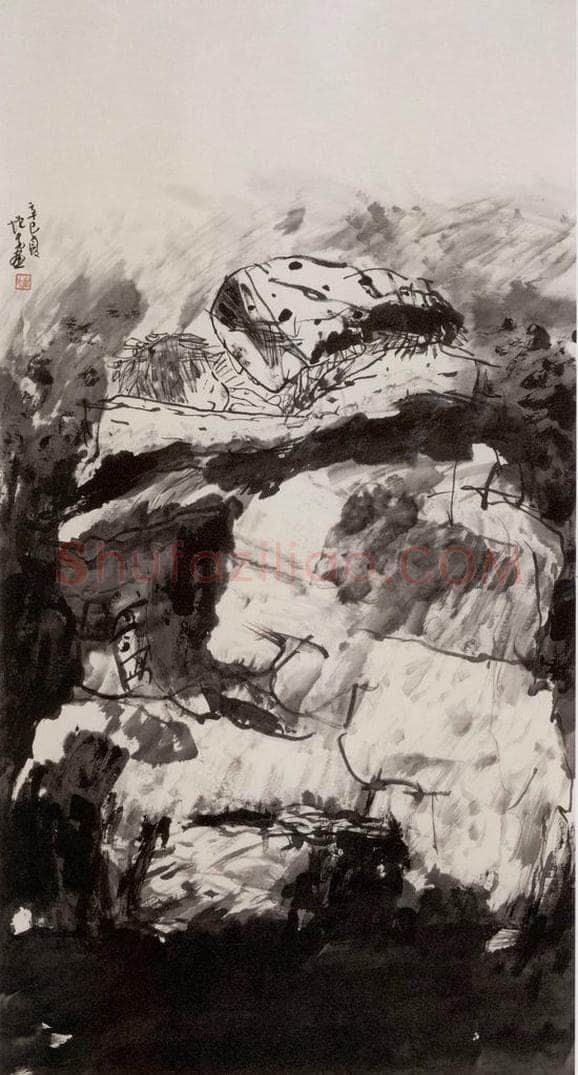 2001年 方增先 《母子对话》 书画作品